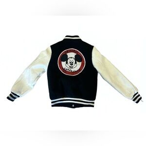 Disney Mickey Mouse Club Varsity Jacket Black and White
